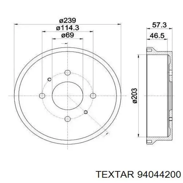 Тормозной барабан 94044200 Textar