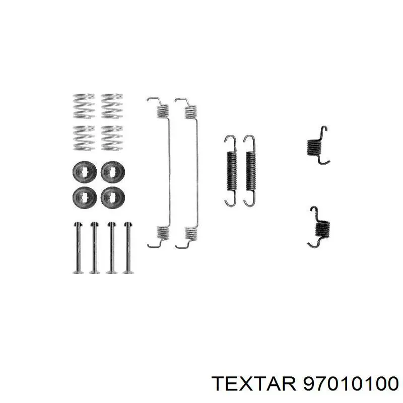 Установочный комплект задних барабанных колодок Textar 97010100 цена, от 7.82 USD