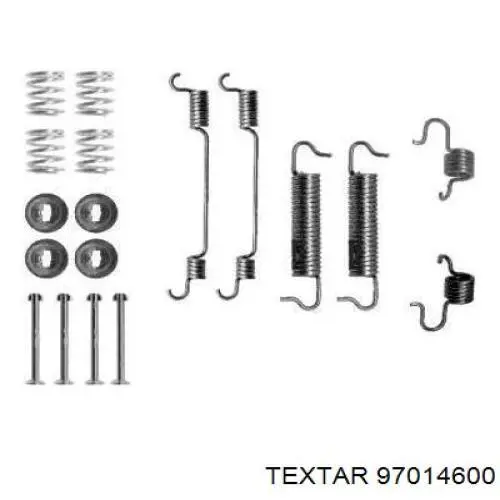 97014600 Textar монтажный комплект задних барабанных колодок