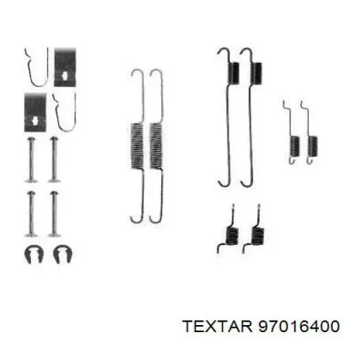 Монтажный комплект задних барабанных колодок 97016400 Textar