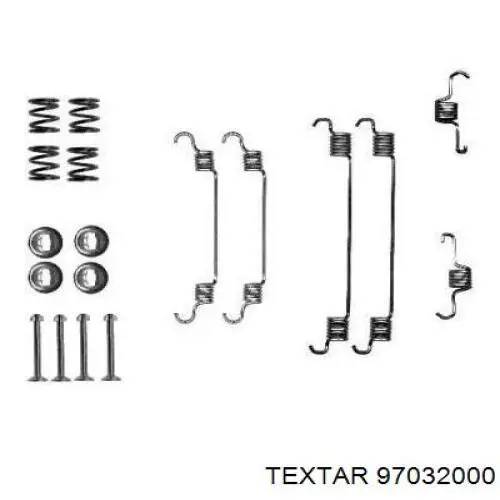 Монтажный комплект задних барабанных колодок Textar 97032000