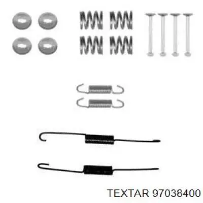 Монтажный комплект задних барабанных колодок 97038400 Textar