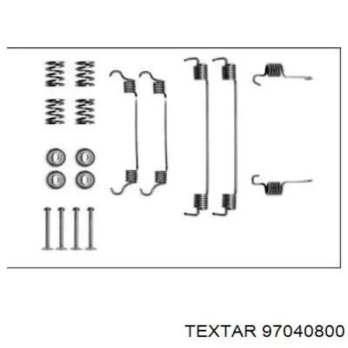 Монтажный комплект задних барабанных колодок 97040800 Textar