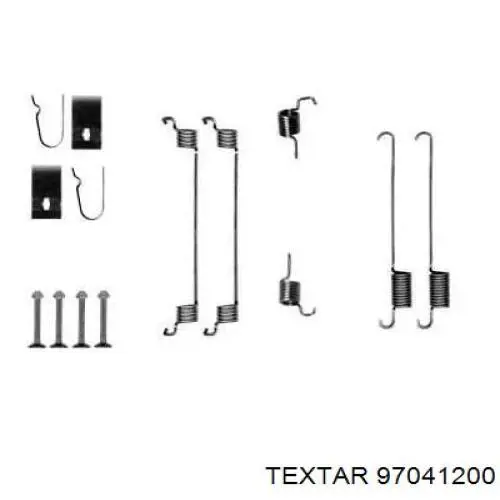 Монтажный комплект задних барабанных колодок 97041200 Textar