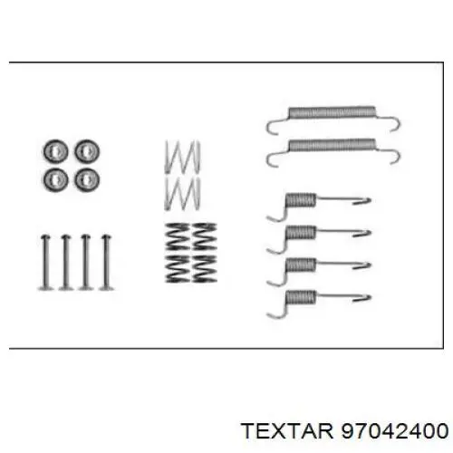 Монтажный комплект задних барабанных колодок 97042400 Textar