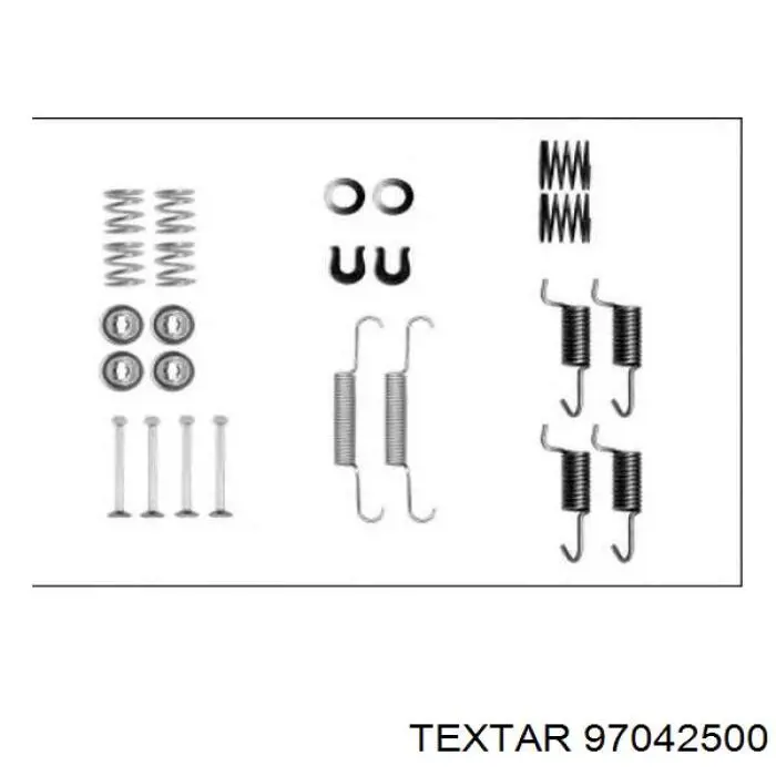 Kit de montaje, zapatas de freno traseras 97042500 Textar