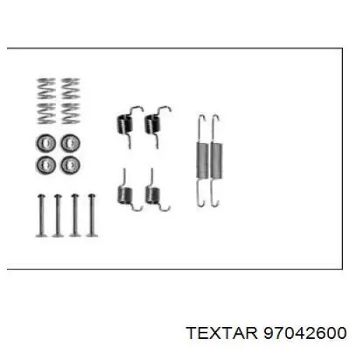 Монтажный комплект задних барабанных колодок 97042600 Textar
