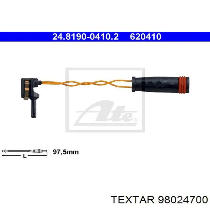 Купить 98024700 Textar Датчик износа тормозных колодок задний