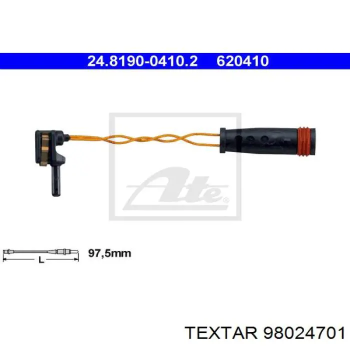 Датчик износа тормозных колодок, задний Textar 98024701 цена, от 4.77 USD