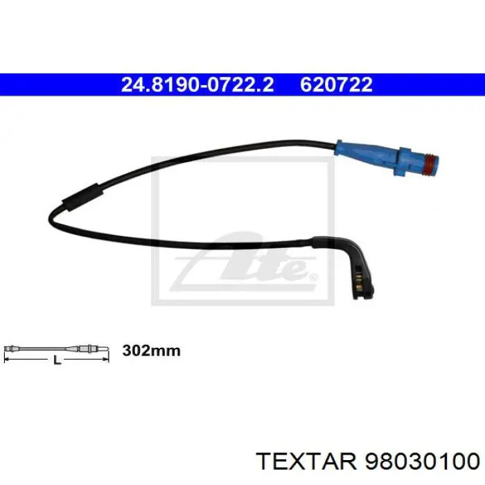 Сигнализатор износ тормозных колодок Textar 98030100 цена, от 3.64 USD