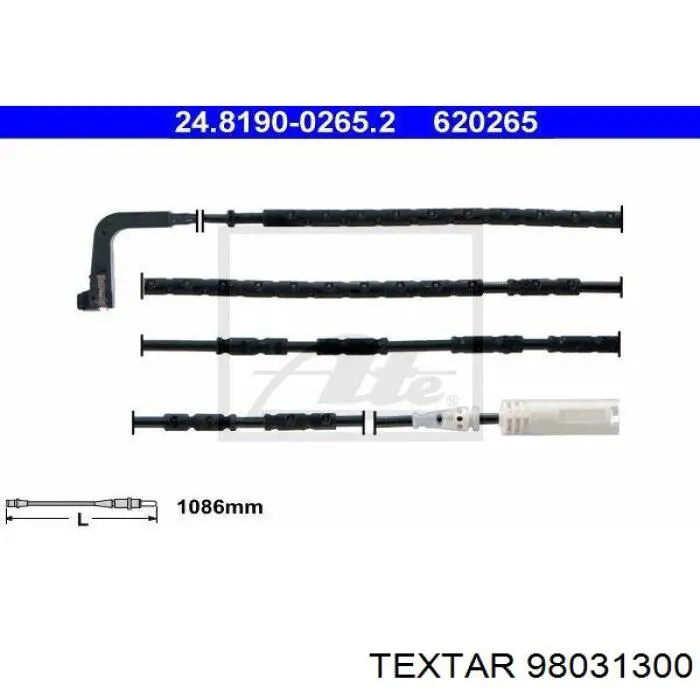 Датчик износа тормозных колодок, задний Textar 98031300 цена, от 12.11 USD