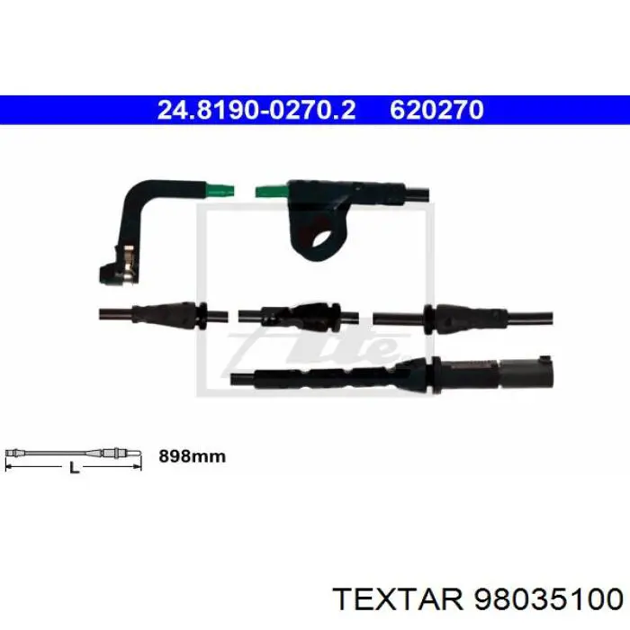Датчик износа тормозных колодок передний 98035100 Textar