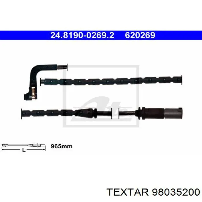 Купить 98035200 Textar Датчик износа тормозных колодок задний