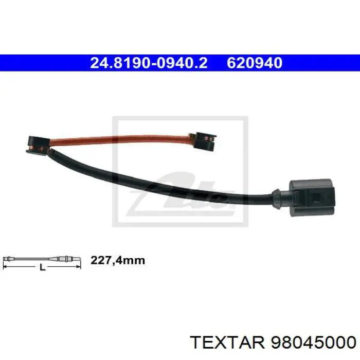 Датчик износа тормозных колодок, задний Textar 98045000 цена, от 12.21 USD