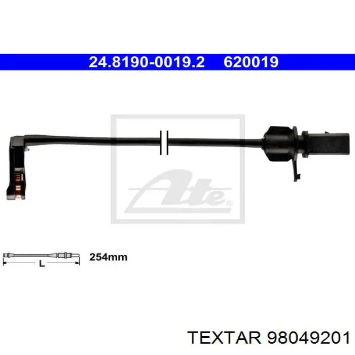 Сигнализатор износ тормозных колодок Textar 98049201 цена, от 9.88 USD