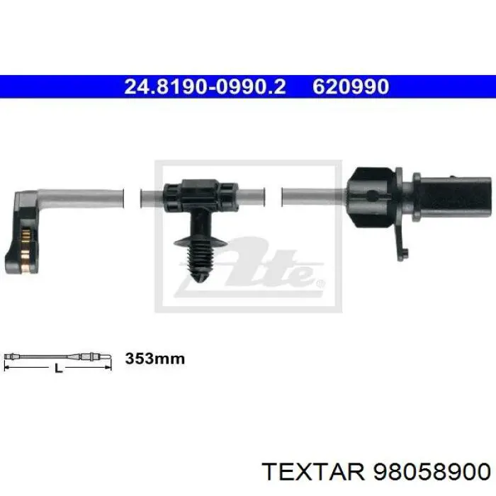 Купить 98058900 Textar Датчик износа тормозных колодок задний