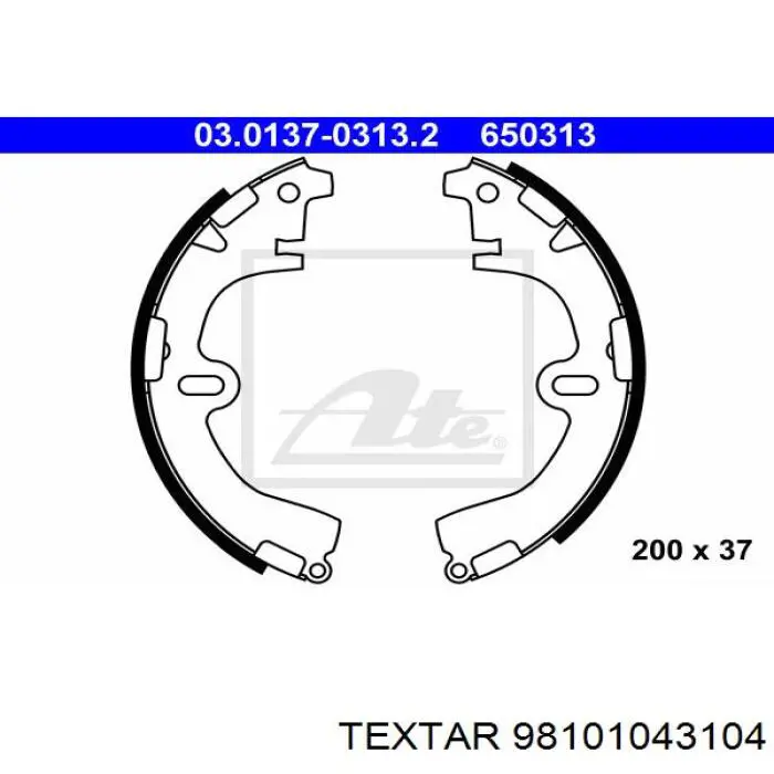 Задние барабанные колодки 98101043104 Textar