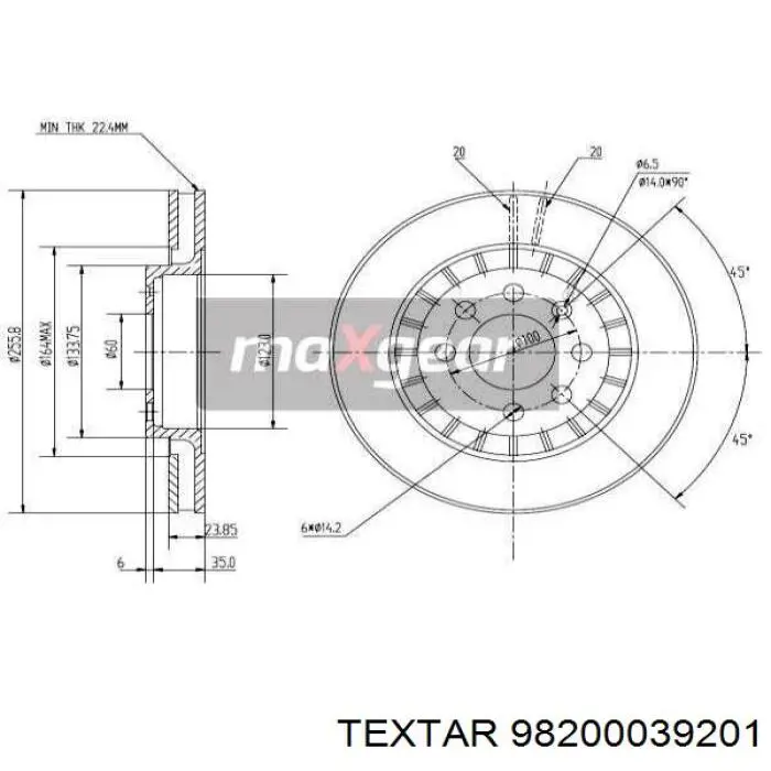 Купить 98200039201 Textar Ротор тормозной