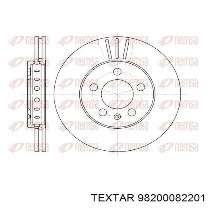 98200082201 Textar Диск тормозной передний