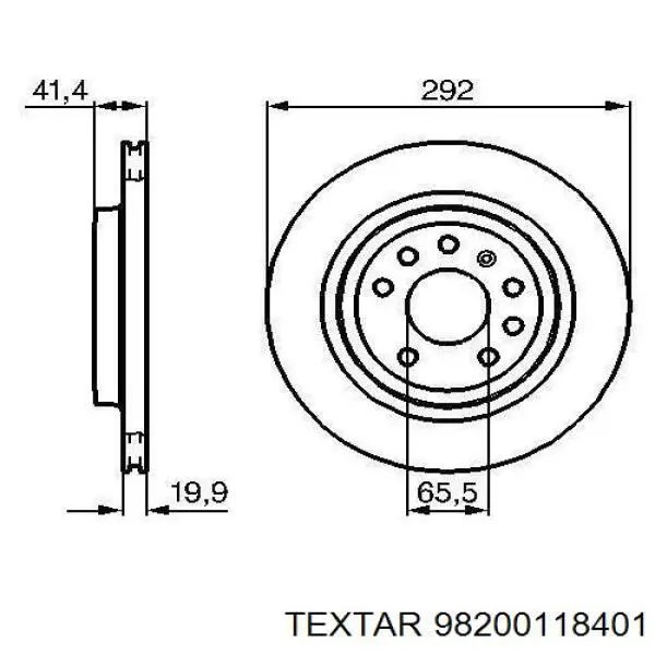 98200118401 Textar Дисковый тормоз