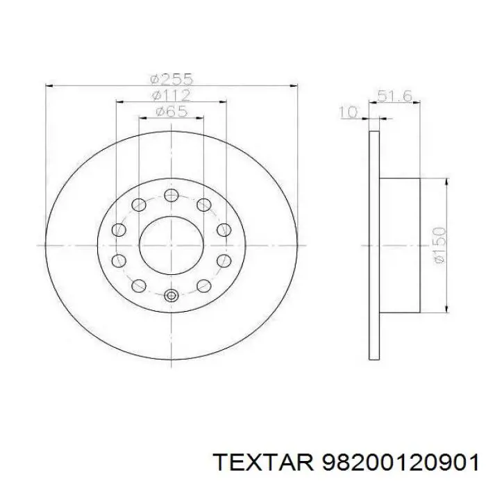 Тормозные диски 98200120901 Textar