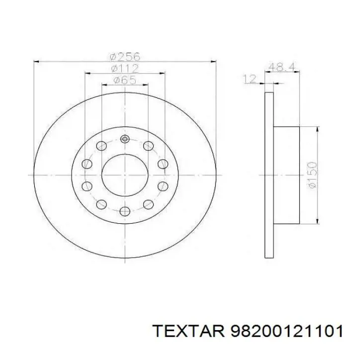 98200121101 Textar диск тормозной задний