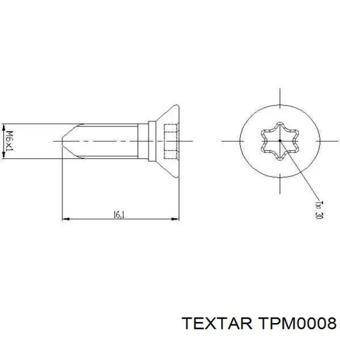 Болт (гайка) крепежа Textar TPM0008