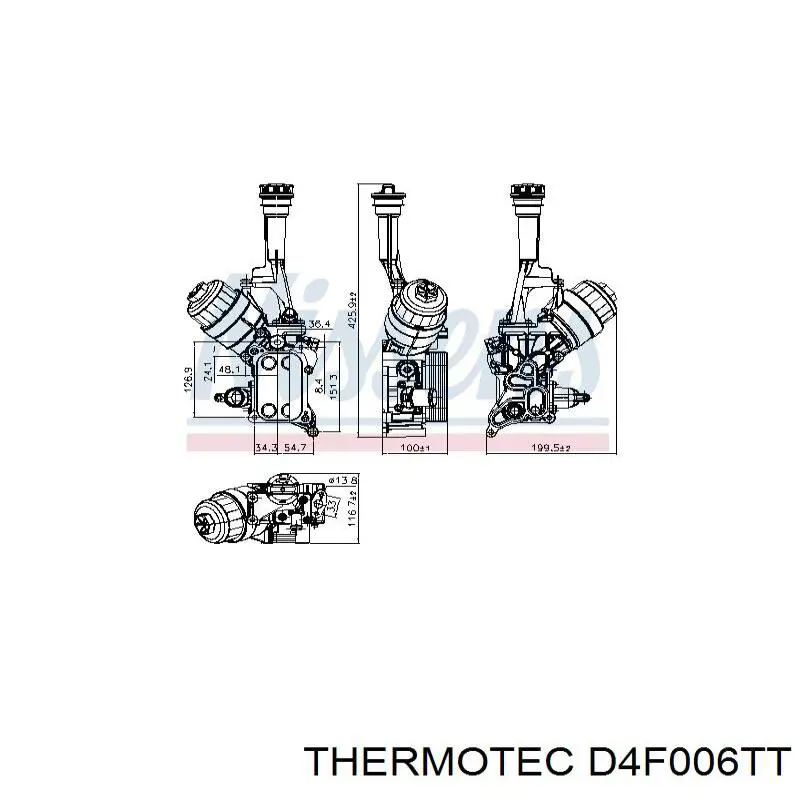 Caja, filtro de aceite D4F006TT Thermotec