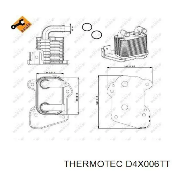 Купить D4X006TT Thermotec Масляный радиатор охлаждения АКПП