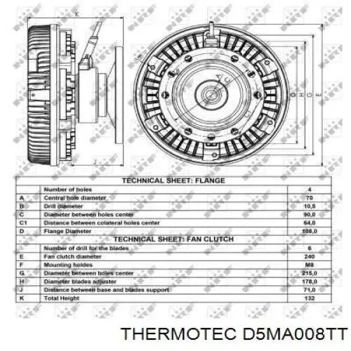 D5MA008TT Thermotec Гидромуфта привода вентилятора