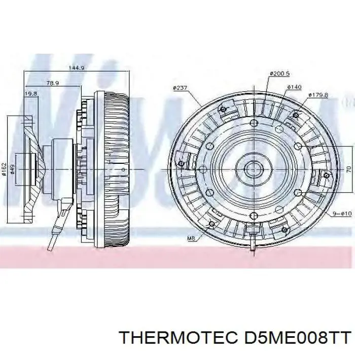 Муфта вентилятора Thermotec D5ME008TT