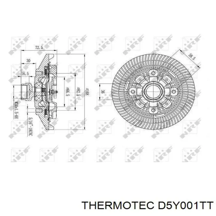 Embrague, ventilador del radiador D5Y001TT Thermotec