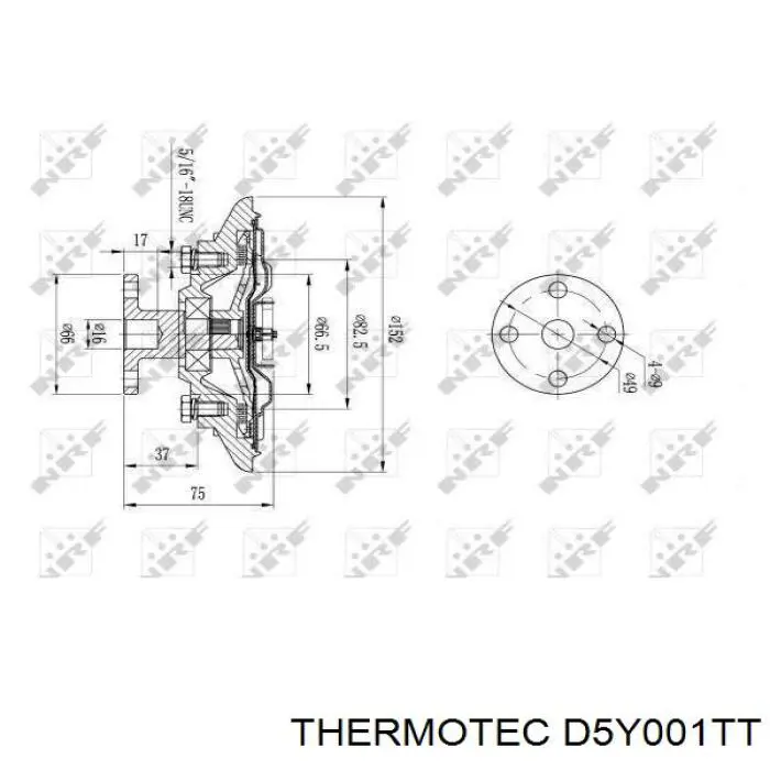 Купить D5Y001TT Thermotec Муфта вентилятора охлаждения