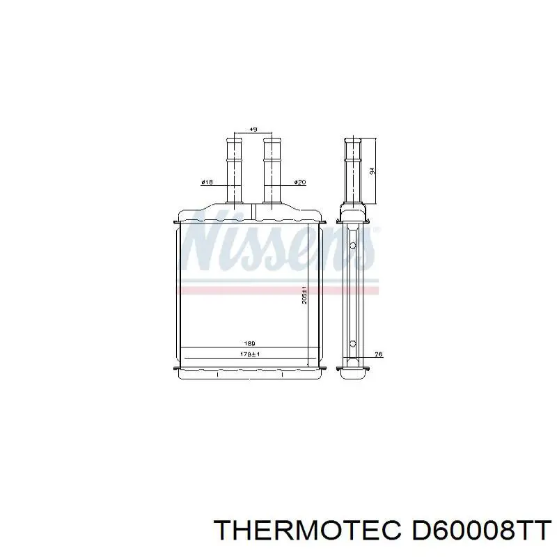 Радиатор отопителя Thermotec D60008TT