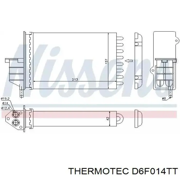 Радиатор печки D6F014TT Thermotec