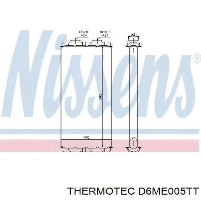 Радиатор печки D6ME005TT Thermotec