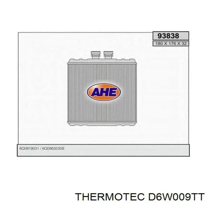 Радиатор печки (отопителя) Thermotec D6W009TT цена, от 20.11 USD