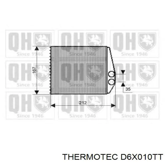 D6X010TT Thermotec радиатор печки