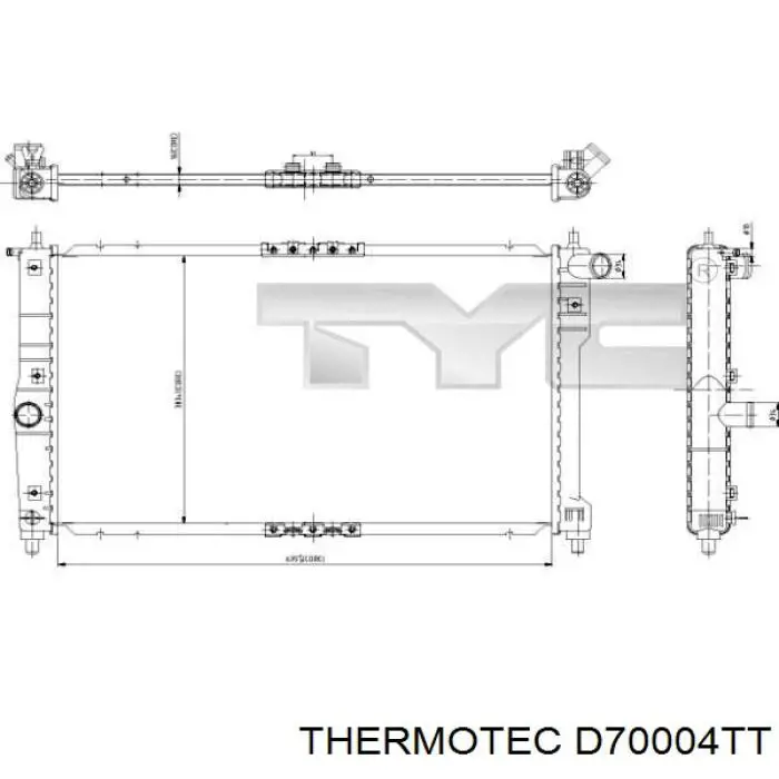 Радиатор охлаждения двигателя Thermotec D70004TT цена, от 45.94 USD