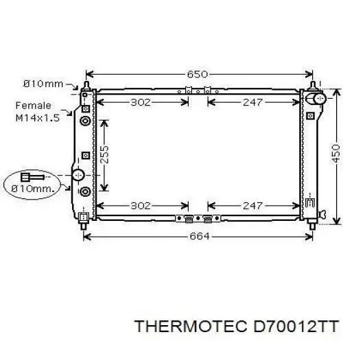 Купить D70012TT Thermotec Радиатор водяной