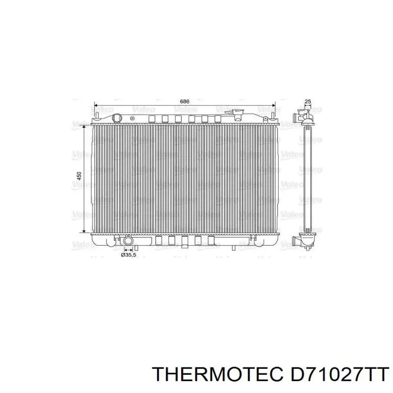 D71027TT Thermotec radiador de esfriamento de motor