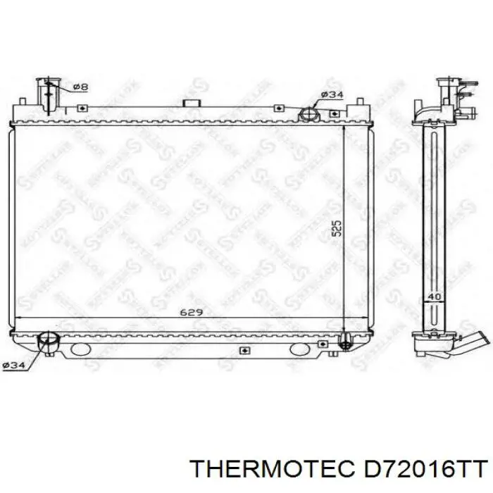 Купить D72016TT Thermotec Радиатор водяной