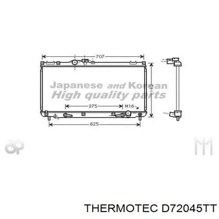 Купить D72045TT Thermotec Радиатор водяной