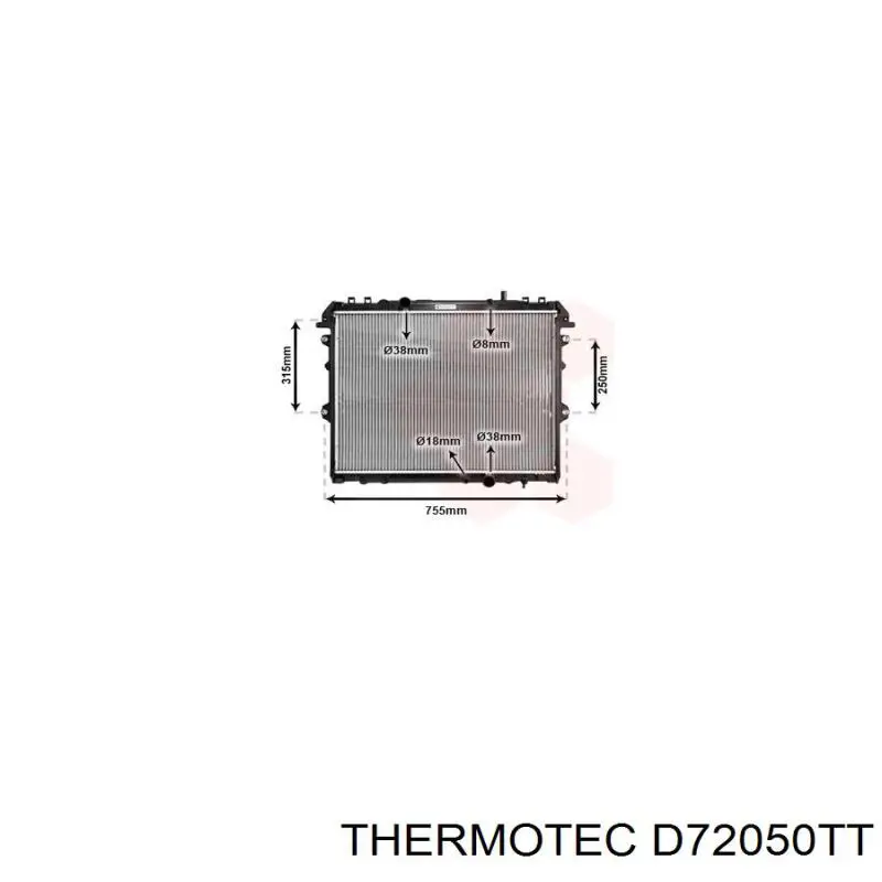 Купить D72050TT Thermotec Радиатор водяной