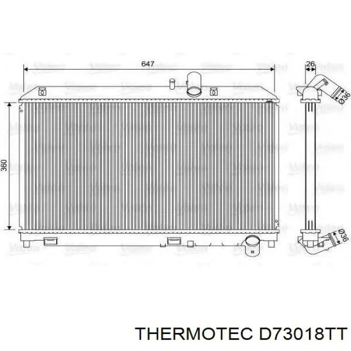 Купить D73018TT Thermotec Радиатор водяной