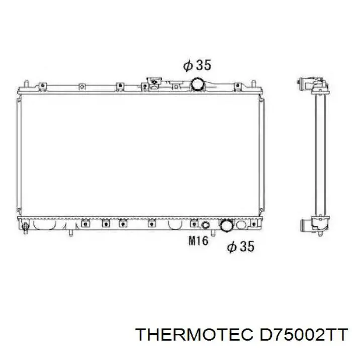 Купить D75002TT Thermotec Радиатор водяной