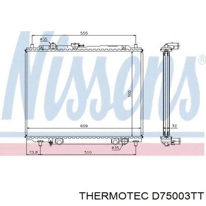 Купить D75003TT Thermotec Радиатор водяной