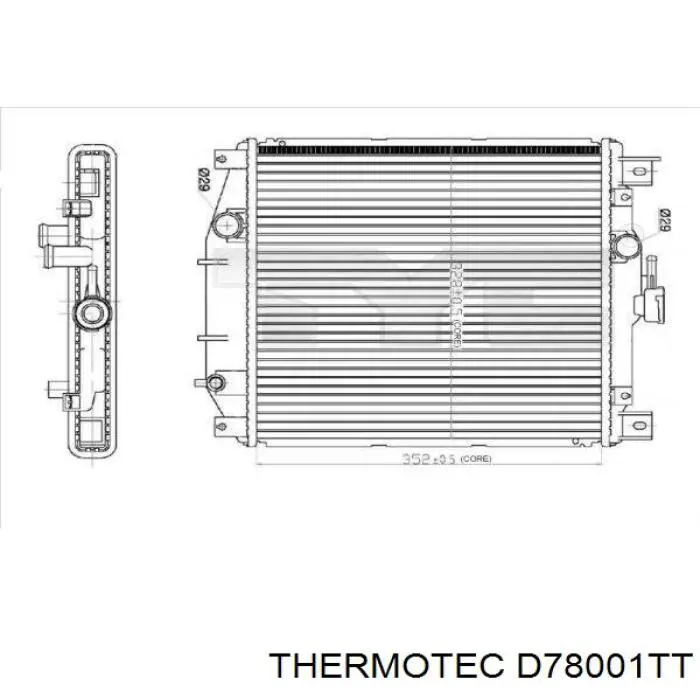 Купить D78001TT Thermotec Радиатор водяной