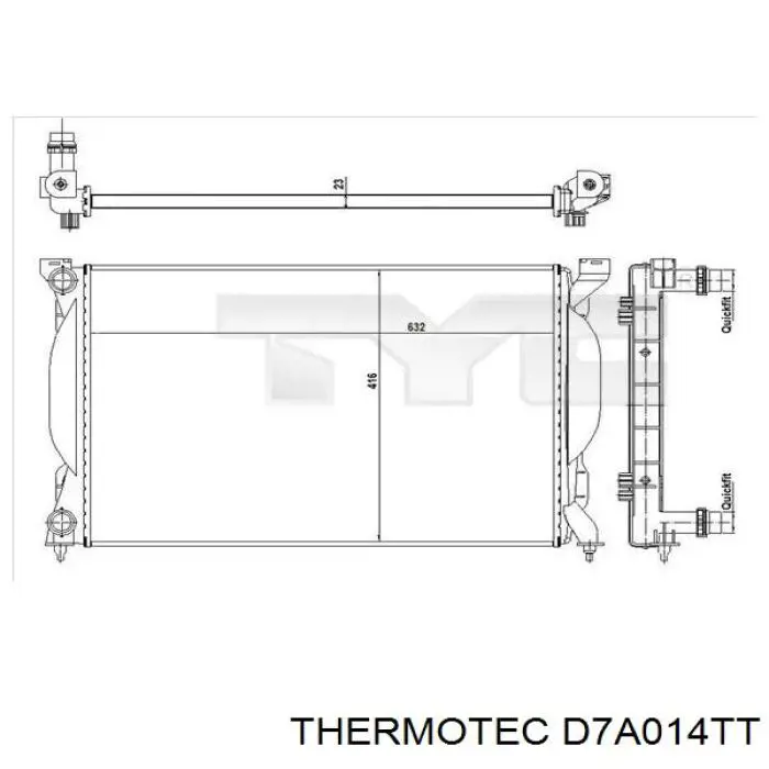 Купить D7A014TT Thermotec Радиатор водяной