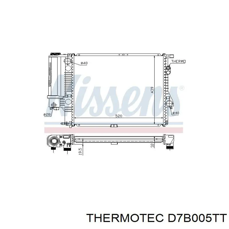 D7B005TT Thermotec Радиатор основной